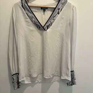 Express White and Snake Blouse